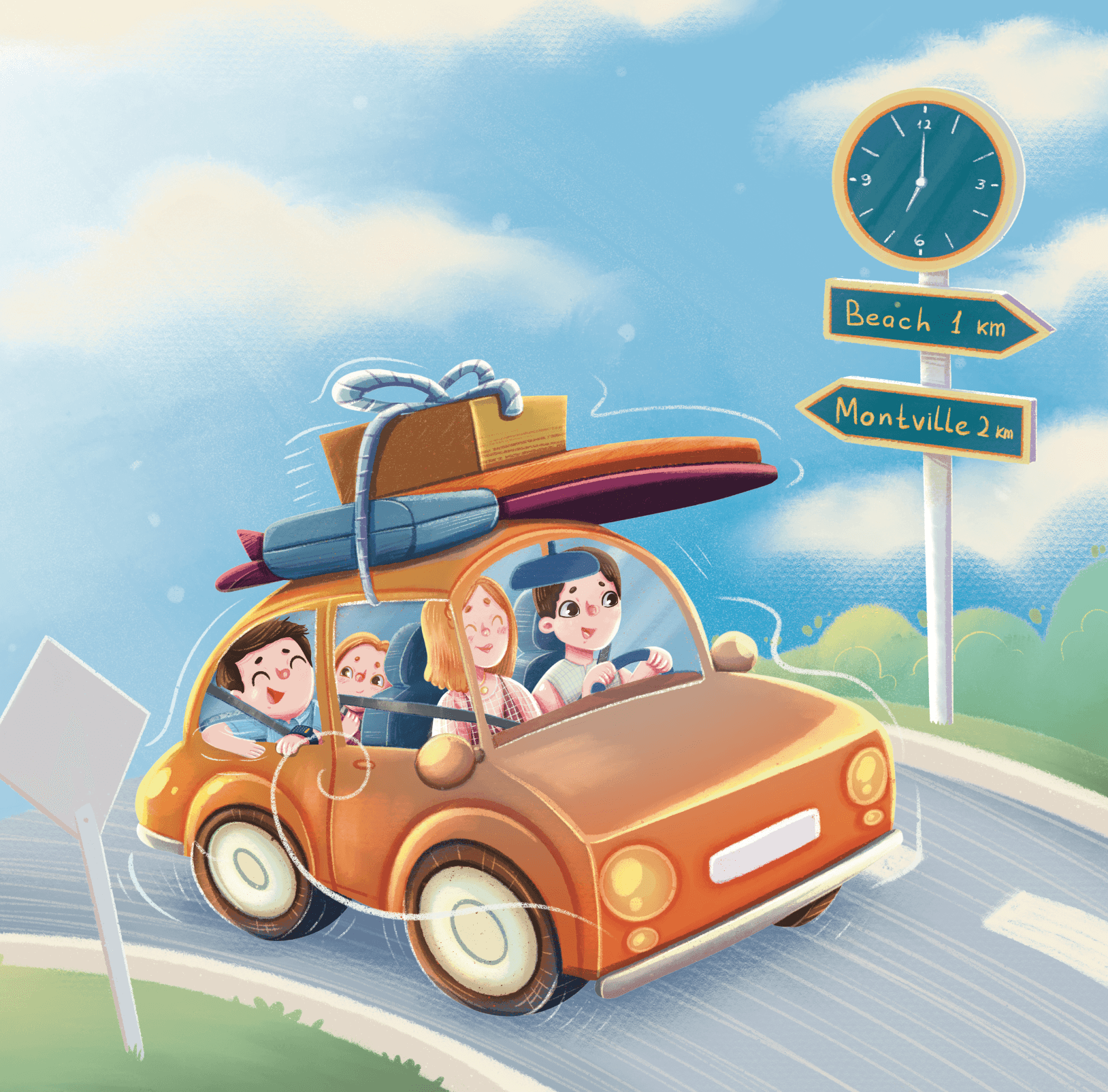 Monty and his family go to the beach.