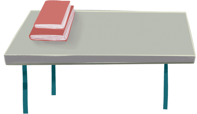 Desk with books